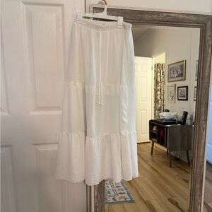 TJMaxx See You Monday White Flowy Maxi Skirt